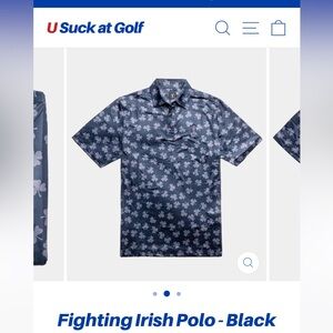 NWT!!! U Suck At Golf shamrock polo XXL